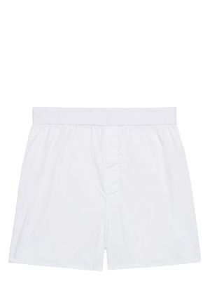 AMI Paris boxer rayé en coton à taille logo - Blanc