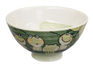 Groen/Witte Kom met Kikker Figuur - Kawai - 300ml - 11.5 x 6cm
