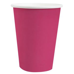 Santex feest/verjaardag bekertjes - 10x stuks - karton - fuchsia - 270 ml