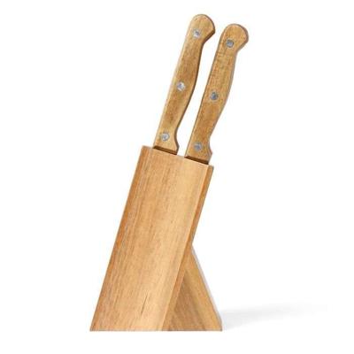 Set van 6 steakmessen met houder - LIVOO - MEC133 - 11 cm - Roestvrij staal - Dikte 1,2 mm - Acaciahout - 3 klinknagels