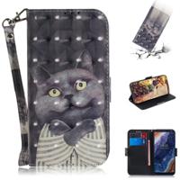 3D gekleurde tekening knuffel kat patroon horizontale Flip lederen case voor Nokia 9 met houder & card slots & portemonnee