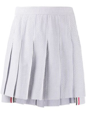 Thom Browne minijupe plissée en seersucker - Bleu