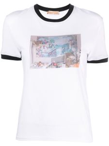 CORMIO t-shirt en coton à imprimé graphique - Blanc