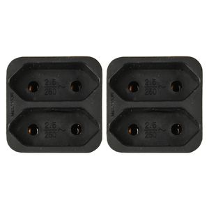 Stopcontact splitter - 2x - duo - zwart - voor 2 platte stekkers - verdeelstekkers