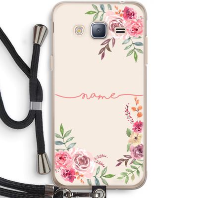 Rozen: Samsung Galaxy J3 (2016) Transparant Hoesje met koord