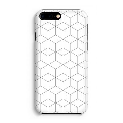 Zwart-witte kubussen: iPhone 8 Plus Volledig Geprint Hoesje