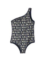 Balmain Kids maillot de bain à logo imprimé - Bleu