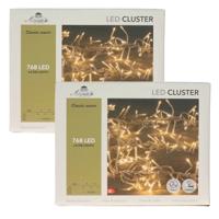 Clusterverlichting - 2x - 768 led lampjes - klassiek warm wit - 450 cm - kerstverlichting