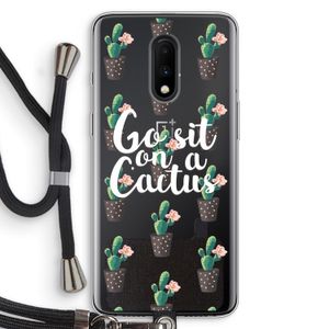 Cactus quote: OnePlus 7 Transparant Hoesje met koord