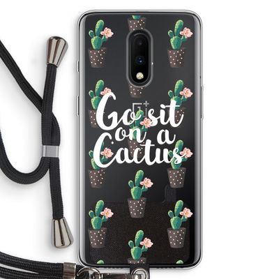 Cactus quote: OnePlus 7 Transparant Hoesje met koord