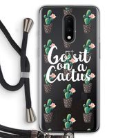 Cactus quote: OnePlus 7 Transparant Hoesje met koord