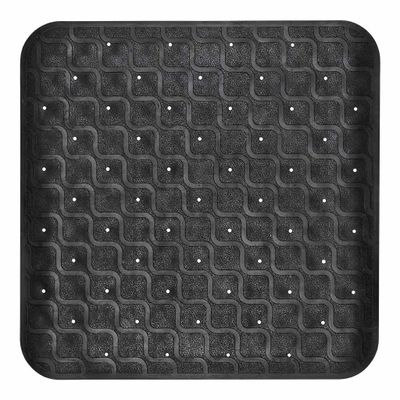 Douchemat / Badmat antislip 53 x 53 cm | Kleur: Zwart | Met zuignappen | Hoogwaardig rubber