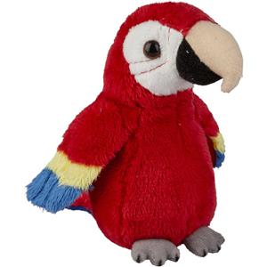 Pluche knuffel papegaai - rood - macaw - vogel - 15 cm