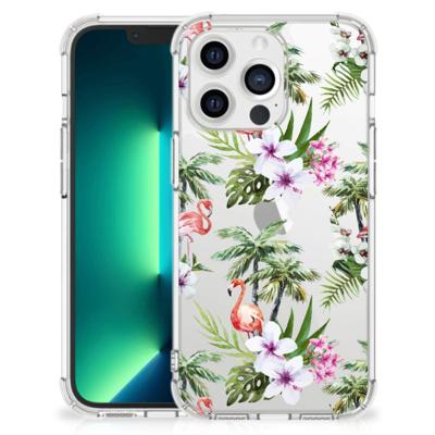 iPhone 13 Pro Max Case Anti-shock Flamingo Palms iPhone 13 Pro Max Case Anti-shock Flamingo Palms