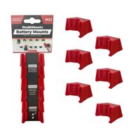 Stealthmounts Batterijhouders voor Milwaukee M12 | Rood | 6 stuks - BM-MW12-RED-6