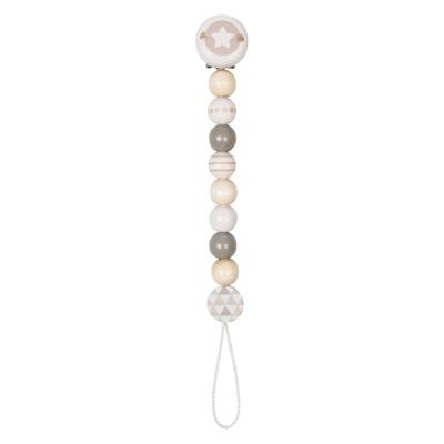 Goki houten fopspeenketting ster grijs
