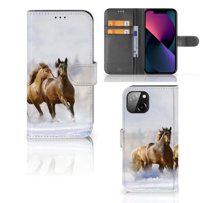 Apple iPhone 13 | Telefoonhoesje | Met pasjeshouder | Paarden