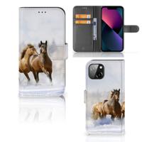 Apple iPhone 13 | Telefoonhoesje | Met pasjeshouder | Paarden