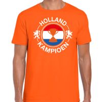 Oranje t-shirt Holland kampioen met beker Nederland supporter voor heren tijdens EK / WK voetbal - thumbnail