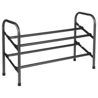 5Five Schoenenrek/schoenenkast - uitschuifbaar - zwart - 6-10 paar schoenen - 61 x 39 cm - metaal