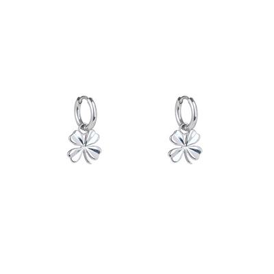 Day&Eve Creolen Simple Clover Hoop | Zilver