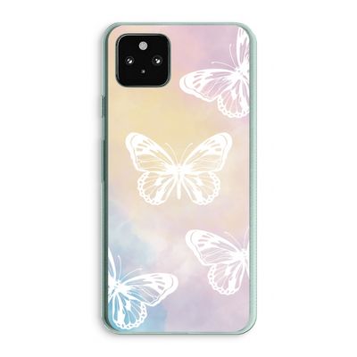 White butterfly: Google Pixel 5a 5G Transparant Hoesje