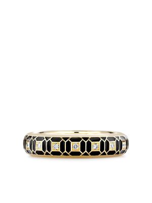 Pragnell bague Revival en or 18ct ornée d'émail et diamants