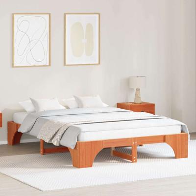 Bedframe Wasbruin 140 x 200 cm Massief grenenhout
