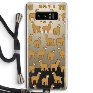 Alpacas: Samsung Galaxy Note 8 Transparant Hoesje met koord