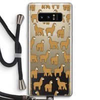 Alpacas: Samsung Galaxy Note 8 Transparant Hoesje met koord