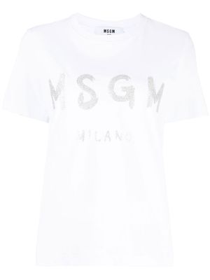 MSGM t-shirt à logo imprimé - Blanc