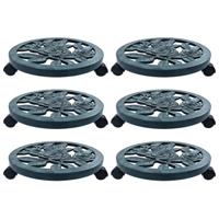 VidaXL Plantentrolleys 6 st 38 cm kunststof groen