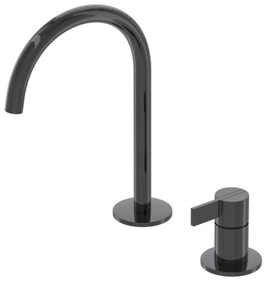 Wastafelkraan IVY Pact Coldstart 2-gats Zwart Chroom PVD IVY