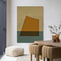 Urban Cotton Wandkleed 'Geen Beige' 80 x 110cm in Frame - black