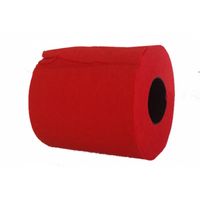 2x WC-papier toiletrol rood 140 vellen - Feestdecoratievoorwerp - thumbnail