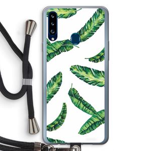 Lange bladeren: Samsung Galaxy A20s Transparant Hoesje met koord