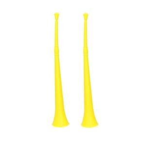 Vuvuzela grote blaastoeter hoorn - 4x stuks - geel - 48 cm - landen fan supporters feestartikelen