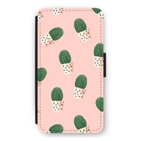 Cactusprint roze: iPhone 12 mini Flip Hoesje