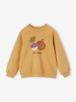 Sweater met naïef motief meisjes currygeel - thumbnail