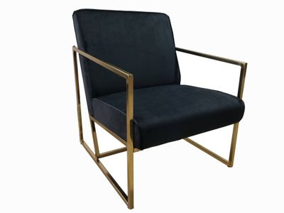 Fauteuil Milano Zwart + Goud frame Fauteuil Milano Zwart + Goud frame