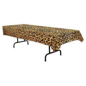 Tafellaken/tafelkleed luipaard - 137 x 274 cm - kunststof - Jungle/dieren thema    -