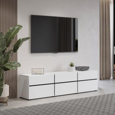 Home365 TV-meubel Crotone - 3-kleps incl. 3 lades - Wit