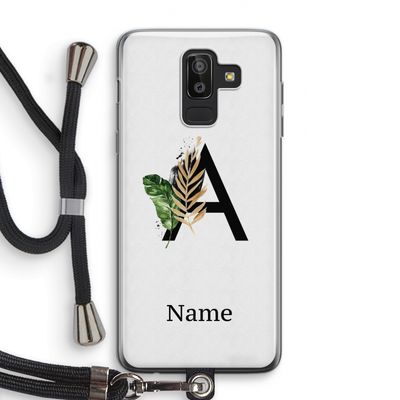 Charcoal Flora: Samsung Galaxy J8 (2018) Transparant Hoesje met koord