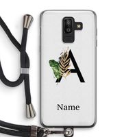 Charcoal Flora: Samsung Galaxy J8 (2018) Transparant Hoesje met koord
