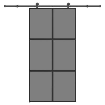 Schuifdeur met beslag 102,5x205 cm gehard glas en aluminium