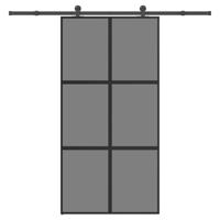 Schuifdeur met beslag 102,5x205 cm gehard glas en aluminium