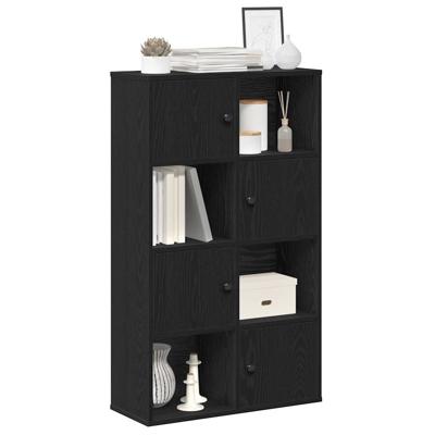 Boekenkast 60x24x101,5 cm bewerkt hout zwart eikenkleurig