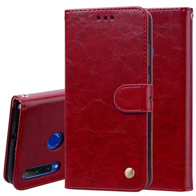 Business stijl olie Wax textuur horizontale Flip lederen case voor Huawei Honor 10i met houder & kaartsleuven & portemonnee (rood)