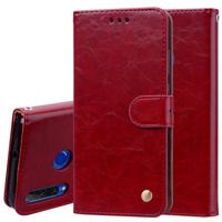 Business stijl olie Wax textuur horizontale Flip lederen case voor Huawei Honor 10i met houder & kaartsleuven & portemonnee (rood)