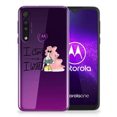 Motorola One Macro Telefoonhoesje met Naam i Can Motorola One Macro Telefoonhoesje met Naam i Can